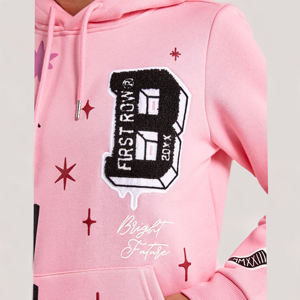 Sudadera con Capucha Básica de Algodón 100% Personalizada para Mujer, Ropa Casual de Invierno con Logotipo Impreso en la Parte Delantera, Secado Rápido y Transpirable OEM - Product Image 4