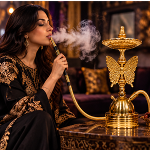 Cachimba de Mesa de Latón Macizo con Formas de Animales, Pipa de Shisha Decorativa de Lujo con Bandeja Ornamentada y Diseño de Animales Esculpidos - Product Image 6