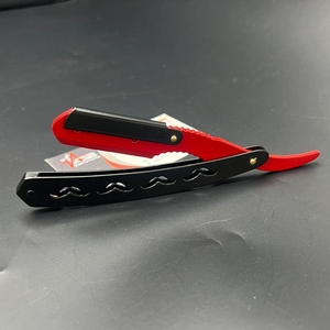 มีดโกนหนวดตรงสแตนเลสสีดำแดงใบมีดเดี่ยวแบบเปลี่ยนได้ - Product Image 6