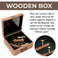 Nautical Brass Working Sextant With Two Telescope, Antique Maritime Navigational Instrument With wooden box, Navigational Sextan