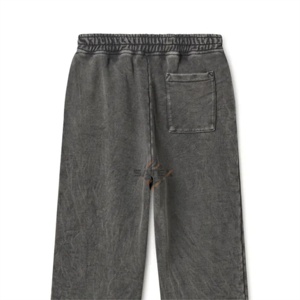 Pantalons de survêtement pour hommes en molleton délavé à l'acide, personnalisés, vintage, lourds, en molleton français, écologiques, respirants, broderie, streetwear - Product Image 4