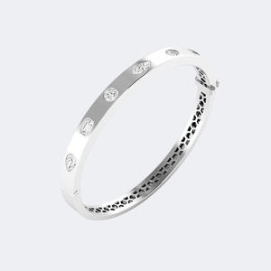 Bracelet jonc en or 14 carats avec diamants de taille mixte de 2,00 CTW, cultivés en laboratoire, multi-formes, serti à griffes, bijoux pour femmes - Product Image 4