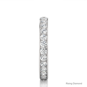 1.04 CTW rond laboratoire cultivé diamant complet éternité ensemble CVD bande de mariage et or Rose anniversaire cadeau anneaux - Product Image 3