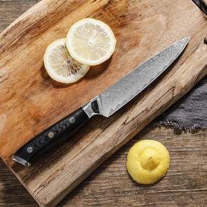 Venta al por mayor personalizado de calidad superior OEM ODM servicio profesional japonés cuchillos de cocina de acero Damasco cuchillo de Chef hoja fija - Product Image 5