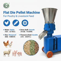 Machine à granulés d'aliments pour animaux de ferme de petite taille, alimentée au diesel, 8 CV, pour bovins, moutons, chèvres, luzerne, paille, céréales, capacité de 200 kg/h, certifiée CE