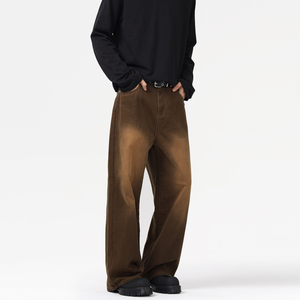 กางเกงยีนส์ขาบานสำหรับผู้ชายกางเกงผ้ายีนส์ขาบานสำหรับใส่ซักได้ทุกฤดูกาล - Product Image 1