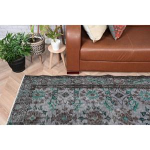 Alfombra Grande Vintage de 6.2x9.9 pies, Alfombra Turca de Lana con Diseño Floral Gris - Product Image 2