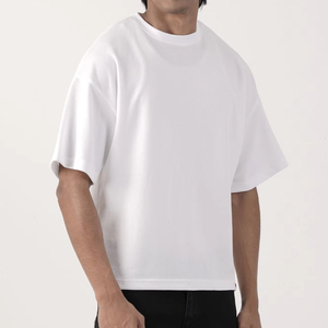 Camiseta de Manga Corta Lisa con Hombros Caídos para Hombre, Fabricada por OEM, de Alta Calidad, 240 GSM, Talla Grande, Opciones Multicolores - Product Image 6