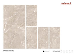 Azulejos de Porcelana DESTAN SMOKE 600x1200mm Grises Antibacterianos Antideslizantes Brillantes, Diseño Europeo Moderno para Decoración de Interiores - Product Image 3