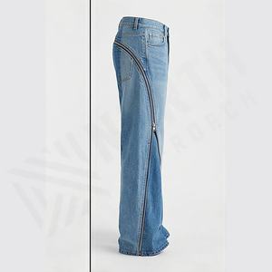 Jeans décontractés pour hommes, style ample, jambe droite, denim délavé, jambe large, toutes saisons, printemps, été, automne, hiver, couleur personnalisée - Product Image 3