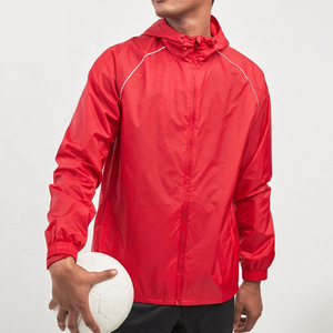 Vente en gros Veste coupe-vent légère à capuche pour homme en nylon avec tissu polyester imperméable respirant de couleur contrastante - Product Image 3