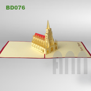 Invitación de papel Kraft Pop 3D de alta calidad hecha a mano Berner Munster diseño estampado en caliente nueva tendencia Tarjeta de recuerdo de felicitación para - Product Image 2