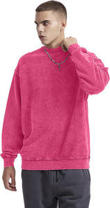 Sudaderas de Alta Calidad 100% Algodón French Terry con Lavado Ácido, Hombros Caídos, Diseño Sólido, Ropa Casual de Invierno con Cuello Redondo para Hombre - Product Image 5