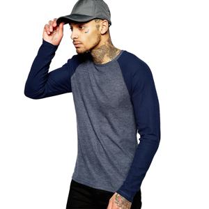 Supper Quality Low Price Contrast <b>Raglan</b> Full Sleeve Crew Neck <b>Men</b> <b>t</b> <b>Shirt</b> Slim Fitted Classic Model Online - Product Image 1