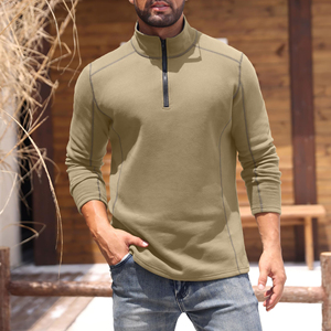 Sudaderas de Alta Calidad, Transpirables, de Algodón y Poliéster, Color Sólido, Estilo Casual, Corte Regular, Estilo Moderno, con Cierre de Cremallera de un Cuarto - Product Image 6