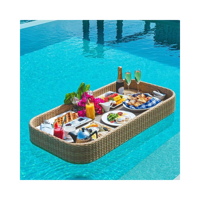 Couleur personnalisée Hôtel Villa Piscine Petit-déjeuner/Luxe Rond Rotin Piscine Plage Flottant Plateau De Service