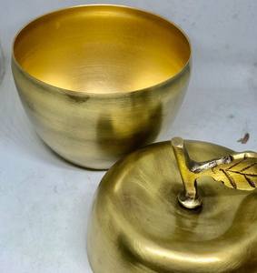 Antique Vintage Metal <b>Tapered</b> <b>Candle</b> Bowl With Cut Design High Quality Metal Handmade Brass Antique <b>Candle</b> Bowl Jar Set of 2 - Product Image 6