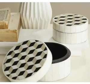 Antique Designer Jewelry <b>Storage</b> Box Bone Inlay Home Decorative Boxes - Product Image 3