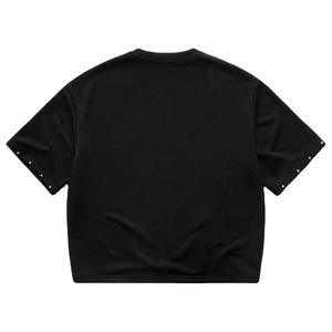 Premium Men's High Quality Rhinestone Short Sleeve T-Shirt with Loose Dropped Shoulder Fit 100% Cotton Fabric Unisex T-Shirt - Product Image 2