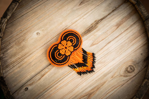 Ethnic beaded <b>barrette</b>, Indigenous <b>hair</b> clip, Huichol <b>hair</b> accessory, Native beaded product, , Indigenous made, powwow regalia - Product Image 2