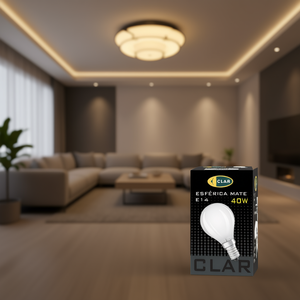 Bombilla incandescente esférica mate transparente E14 de 40W - Product Image 3