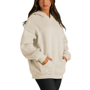 Casual Solid Knitted Women's Hoodies & Sweatshirts Warm And Trendy Breathable Oversized Drop-Shoulder Hoodies For Women - Product Image 2