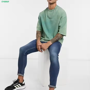 Camiseta Casual para Hombre, Nuevo Estilo, Personalizable, Lisa, con Diseño Lavado al Ácido, 100% Algodón Ecológico - Product Image 2