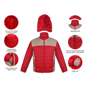 Chaquetas acolchadas para hombre, Polo de marca, MOQ bajo, diseño personalizado, ropa de calle, ropa de abrigo acolchada de invierno con capucha extraíble, chaqueta acolchada para hombre - Product Image 6