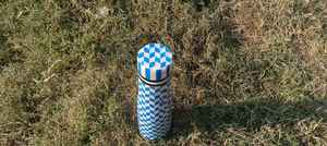 Bouteille d'eau en acier satiné artisanal de qualité supérieure, motif arabe en nacre, thermos tendance et élégant - Product Image 3