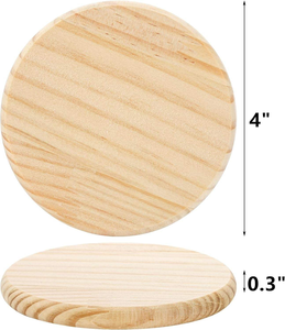 24 PCS Unfinished Wood Coasters 4 Inch Round Blank Wood Coaster for Crafts <b>Thick</b> Coasters with 96 PCS <b>Foam</b> Knots for DIY - Product Image 4