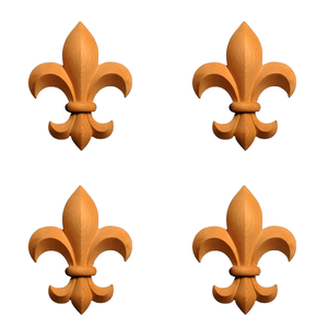 Rosette de fleurs en bois sculptée décorative exquise parfaite pour les appliques de rosette en bois d'accent de meubles de rénovation d'armoires de cuisine - Product Image 1