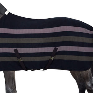 Manta para Caballo con Rayas Azul Marino y Morado, Forro Polar, Relleno de Poliéster, 2 Correas para las Patas, Solapa para la Cola, Uso en Exteriores en Invierno - Product Image 2