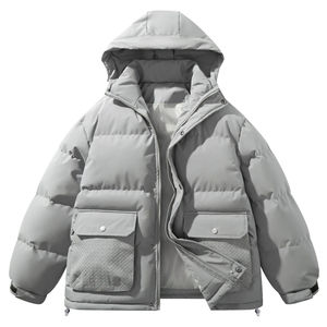 Veste matelassée en duvet véritable légère sans manches avec fermeture éclair pour hommes manteau d'hiver de style rue haute avec toile toile toile - Product Image 3