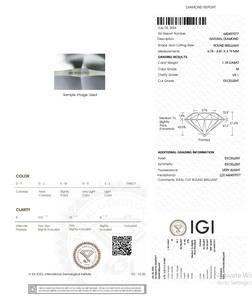 B2B D'Vins Bijoux pour GIA Certifié 1.18 CT Lâche Diamant Blanc Naturel Rond M Couleur FL FLOW Pureté EX Coupe Polie - Product Image 5