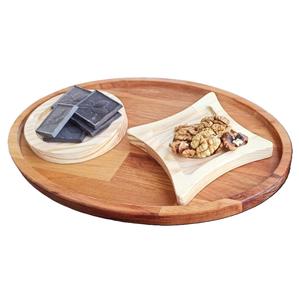 Platos de madera Cuencos Tazas de té Plato Bandeja de madera para servir al precio más barato Bandeja de servicio con forma elegante de madera de acacia personalizada - Product Image 6