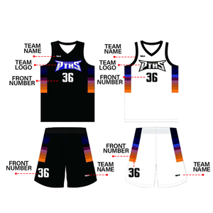 Vêtements de basket-ball Vintage 100% Polyester réversible maillot de basket-ball formation basket-ball uniforme ensemble pour hommes - Product Image 1