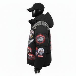 Veste d'hiver élégante pour femmes Tissu épais en polyester Noir matelassé Design Logo personnalisé Vestes d'hiver pour femmes - Product Image 3