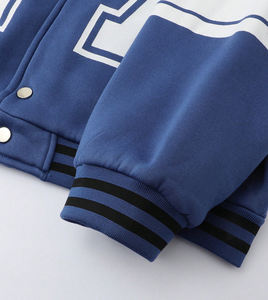 Chaqueta Bomber de béisbol personalizada de alta calidad para hombre, corte holgado con hombro caído, cierre de cremallera, tela de lona, parche numérico de invierno - Product Image 6