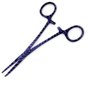 คีมล็อกห้ามเลือดสแตนเลส5.5 "คีมผ่าตัดแบบโค้งและแบบตรงลายดอกไม้สีฟ้า - Product Image 6