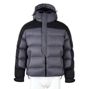 Veste matelassée noire personnalisée avec capuche détachable Nouveau style de vêtements de rue d'extérieur Vestes d'hiver pour hommes - Product Image 2