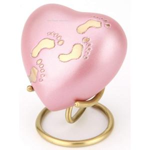 Nouvelle urne de crémation en forme de coeur en métal décoré avec support pour mémoriaux conteneur cimetière enterrement cendres funéraires - Product Image 2