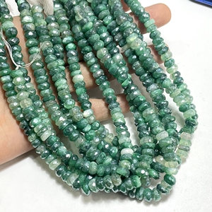 Pierre de lune enduite à facettes en forme de rondelle 7-8mm perles de forage central mystique pierre de lune couleur verte pour la fabrication de bijoux - Product Image 5