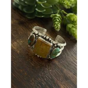 Bobby Johnson Royston Turquoise & Sterling <b>Silver</b> Fashion <b>Cuff</b> <b>Bracelet</b> - Product Image 5
