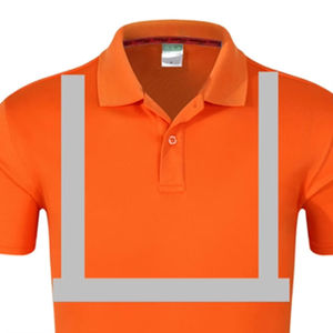 Camiseta Polo Reflectante de Alta Visibilidad con Cinta Reflectante Estándar ANSI para Trabajadores de Turno Nocturno - Product Image 2