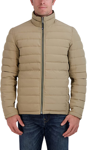 Vestes matelassées d'extérieur personnalisées, réversibles, coupe-vent, écologiques, à col montant, manches longues, avec logo personnalisé, couleur rouge - Product Image 6