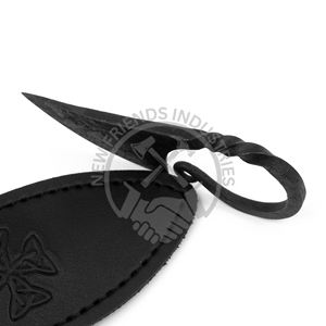 Couteau de poche celtique avec fourreau en cuir couteau à lame fixe vintage forgé à la main couteau de poche scandinave médiéval - Product Image 6