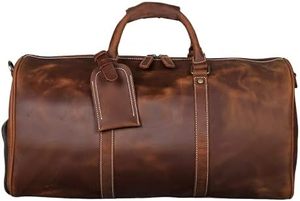 Bolsa de lona de cuero hecha a mano al por mayor Equipaje de viaje de cuero genuino Premium Fin de semana Durante la noche Gimnasio Llevar - Product Image 3