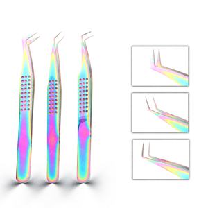 Pinzas para Pestañas de Acero Inoxidable con Diseño de Puntos y Etiqueta Personalizada, Aceptables para OEM, para Herramientas de Maquillaje Bajo su Marca, Serie Expert - Product Image 1