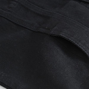 Nouveauté Gilet en jean unisexe sans manches effet vieilli, couleur personnalisable gratuitement, fermeture à pression, coupe ajustée, col montant, style streetwear, délavé à l'acide - Product Image 4