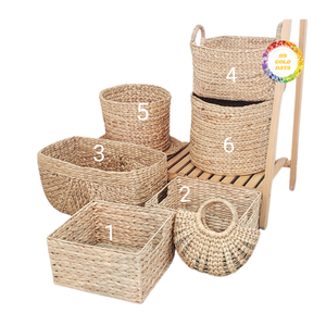 Cesta de Jacinto de Agua Tejida con Acabado Natural - Product Image 6